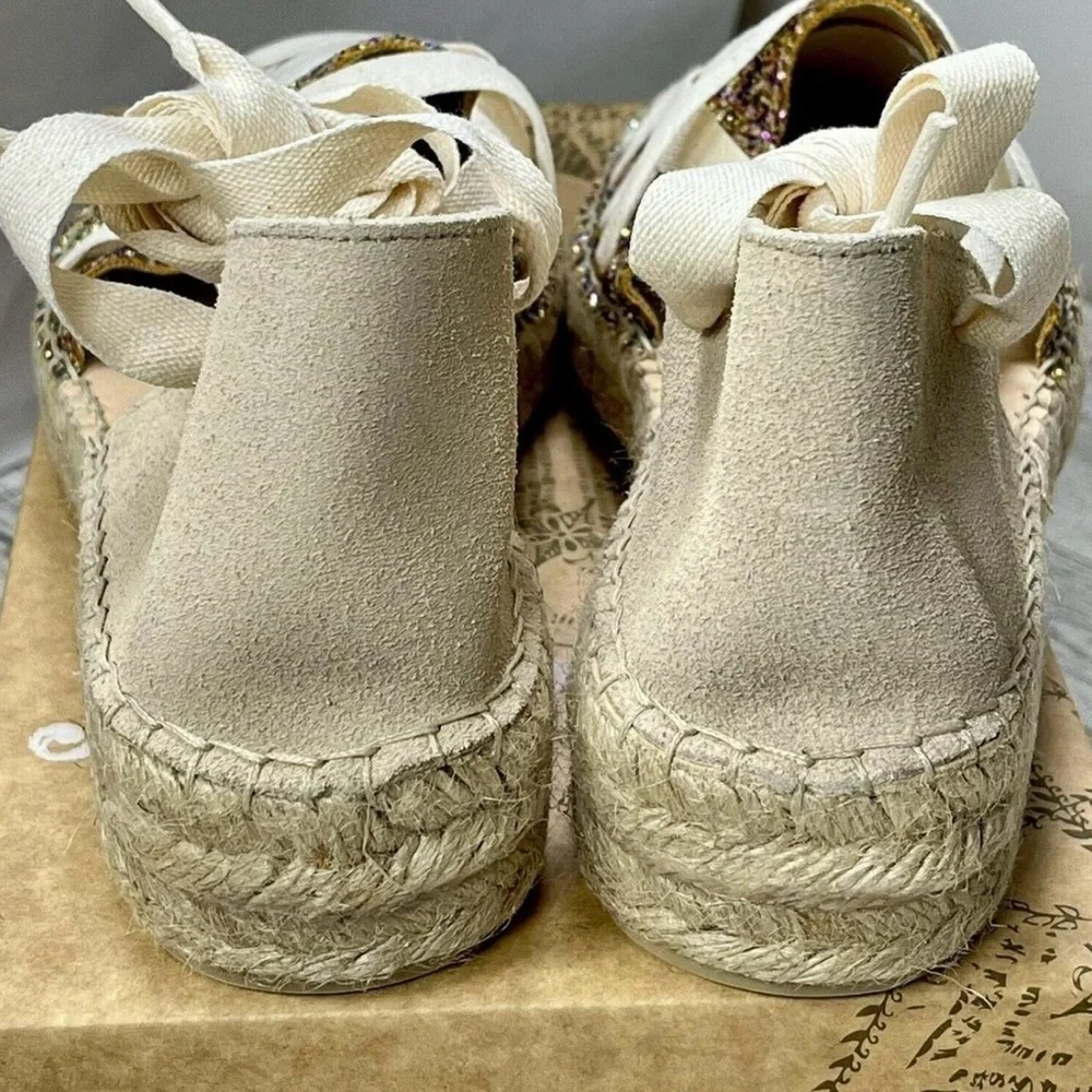 Women's Free People Heat Wave Wrap Ivory Espadrille size 8.5